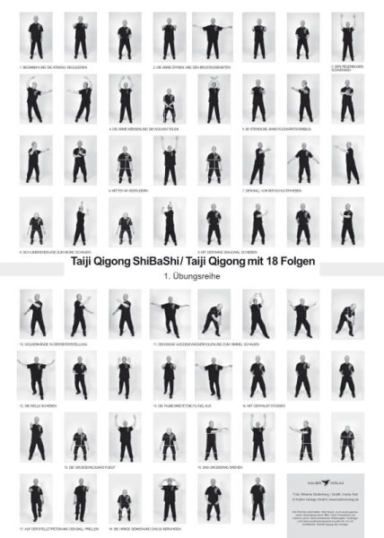 Poster Taiji-Qigong mit 18 Folgen